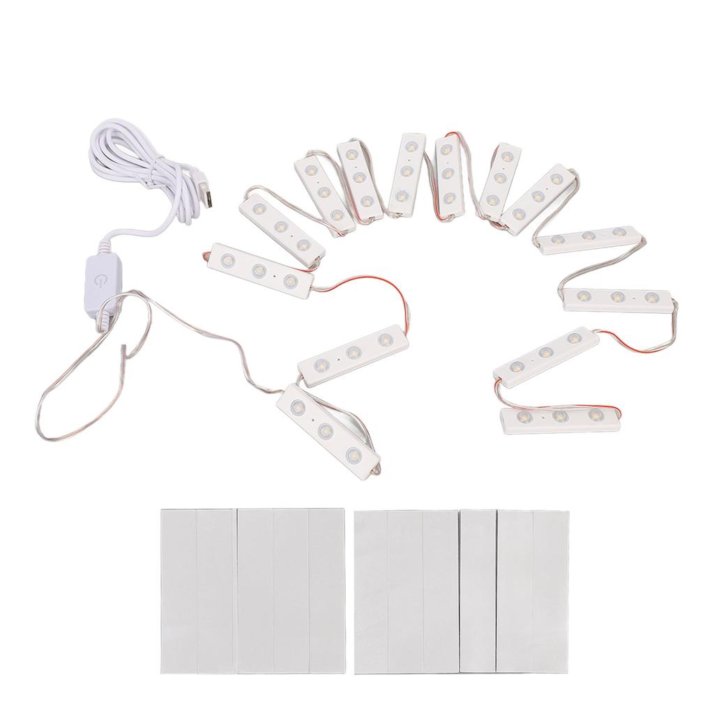 LED Vanity Mirror Light Touchable White Light USB Dimmable Vanity Makeup Light for Bathroom 14 String (42pcs Light