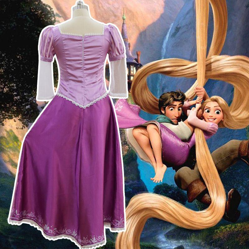 Elegant Adult Fairytale Princess Tangled Rapunzel Cosplay Costume For Halloween Parties