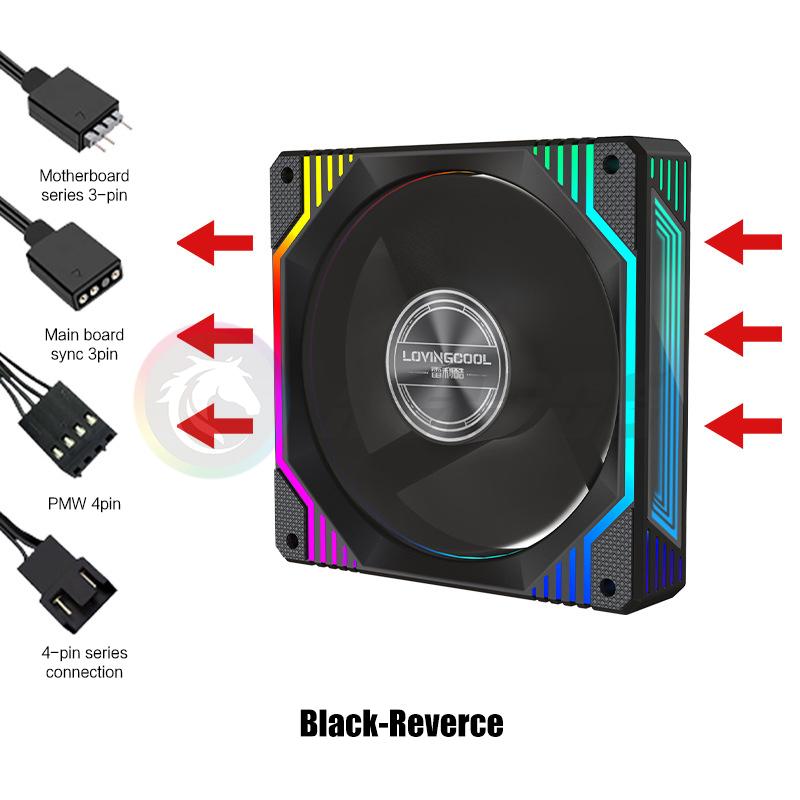 Корпус ПК Зеркальный RGB-вентилятор Infinitely Vision Похож на вентилятор Lian Li 53CFM Бесшумный Прямое и обратное вращение 5V ASUS AURA SYNC