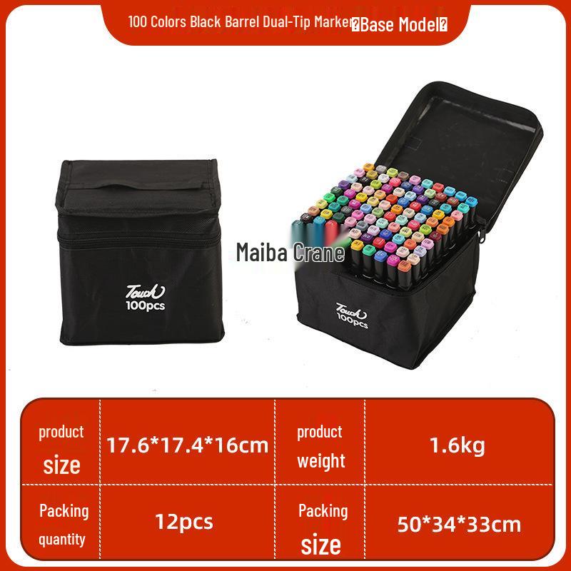 Genuine TOUCH Dual-Tip Oil-Based Marker Set, 48 Colors - Art Drawing Tools & Colored Pencils