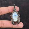 Blue Scheelite Gemstone Copper Pendant Wire Wrapped Jewelry Handmade Fashion Pendant Copper Wire Wrapped Pendants Gift Natural Stone Jewelry