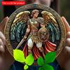 2d Flat 20*20cm, Angel Warrior Wooden Sign, Traditional Mythological Warrior Wall Art, Festive Holiday Decor, for Home, Kitchen, Garden, Bedroom, Bar.