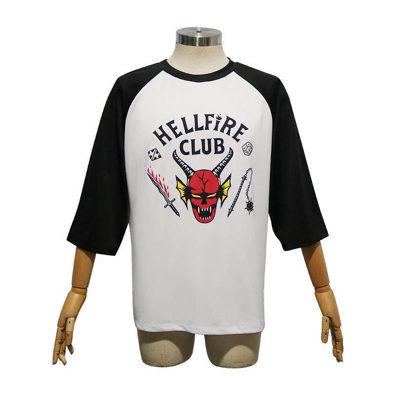 Stranger Things 4 Cosplay Costume Stranger Things S4 Hellfire Club T-Shirt Dustin Shirt