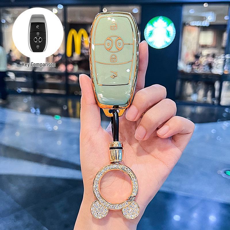 BAIC EX3 Electric Vehicle Key Fob Protective Case with Buckle Bag - Full Coverage for R600 Model