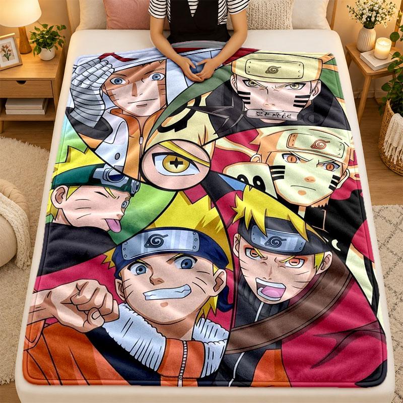 Flannel BlanketNaruto Warm Soft Throw Blanket for Indoor Sofa Bed Living Room Use