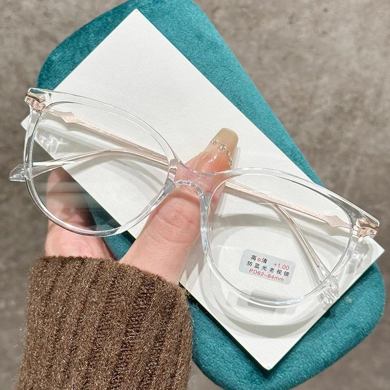 Women's Cat Eye Reading Glasses Men Unisex Anti-blue Light Far Sight Eyeglasses Fashion Presbyopia Pluls Diopters 0+1.0+4.0