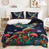 3D Magic Mushroom Series Bedding Set Forest Plant Duvet Cover Pillow Case 2/3 Pieces AU180 * 210 Full Size Quick Drying Zipper Soft Home Textile