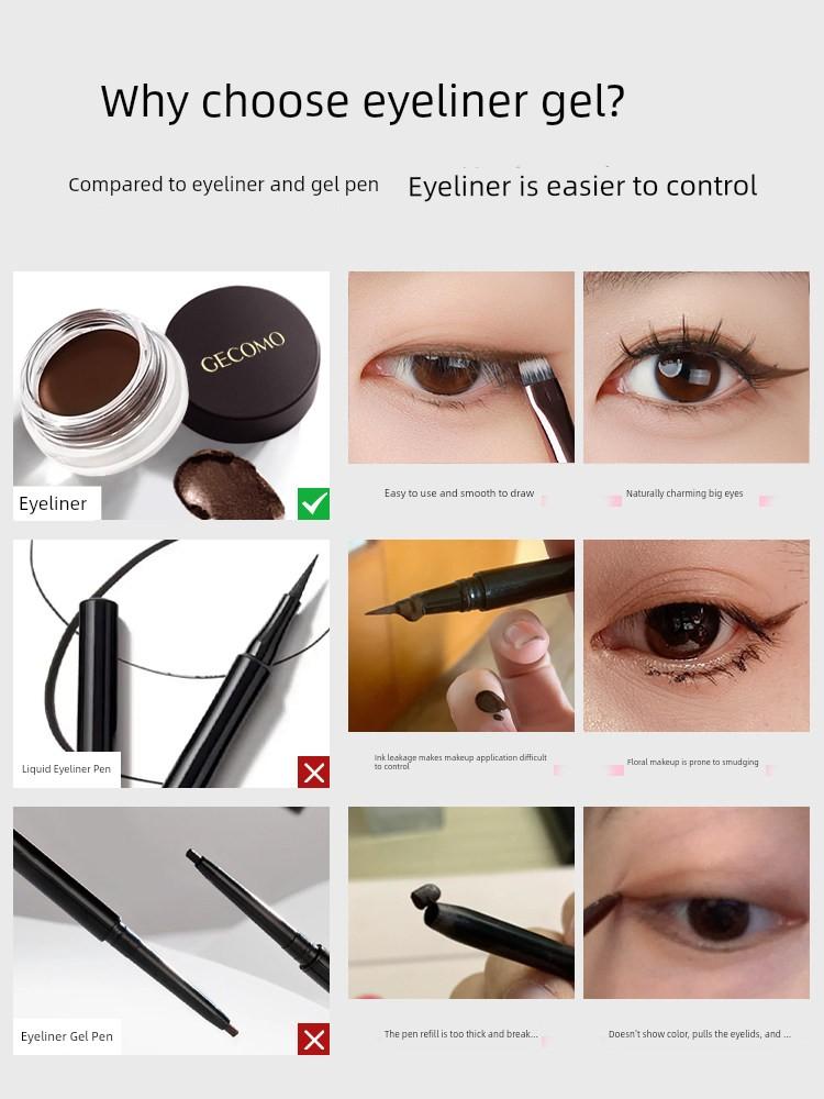 Long-Lasting Eyeliner That Doesn'T Smudge, Is Waterproof, Sweat-Proof, and Doesn'T Fade Easily, in a Natural Brown Color, Specifically for Makeup