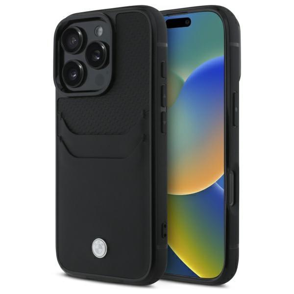 BMW BMHCP16X22RSEPK iPhone 16 Pro Max 6.9" black/black hardcase Sign Leather Cardslot