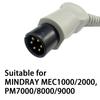Совместим с монитором пациента MINDRAY MEC 1000/2000, PM 7000/8000/9000, проводом 3/5 с зажимом/защелкой, комплектом модуля датчика измерения сердечного ритма