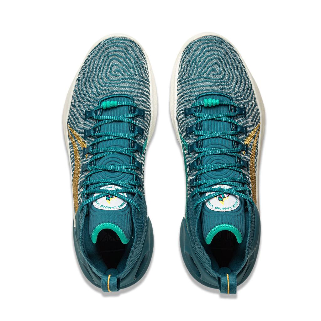 Li Ning Yushuai Ультра Нескользящие Износостойкие Средневысокие Баскетбольные Кроссовки Мужские Зеленые ABAU003-16