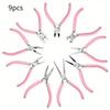 9 шт. мини-плоскогубцы для ювелирных изделий, круглые изогнутые наконечники игл, набор инструментов для DIY, подходящий для изготовления и ремонта ювелирных изделий, кусачки, круглогубцы,