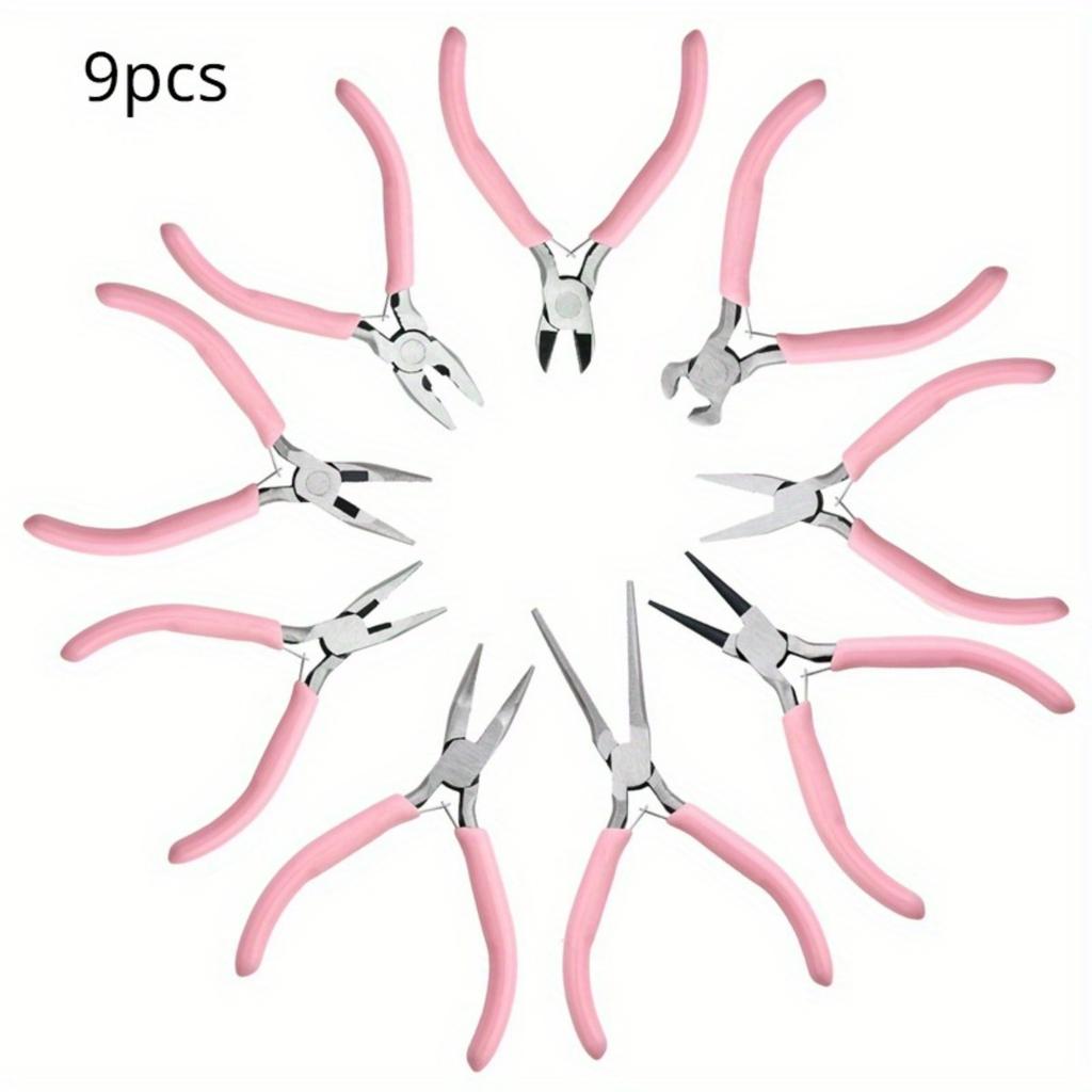 9 шт. мини-плоскогубцы для ювелирных изделий, круглые изогнутые наконечники игл, набор инструментов для DIY, подходящий для изготовления и ремонта ювелирных изделий, кусачки, круглогубцы,