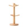 Wooden Mug Tree Stand Cup Storage Organizer Display Kitchen Supplies for Tea Coffee Cup 6 Hooks