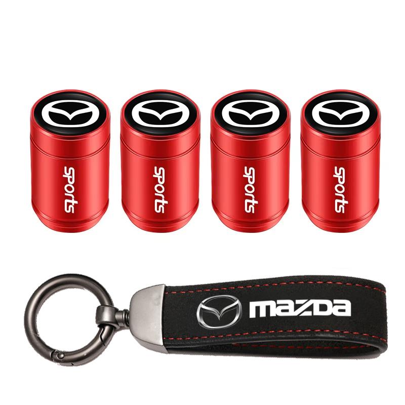 Car Tire Wheel Valve Caps Cover Suede Car Key Chain Ring Keychain For Mazda 2 3 5 6 7 323 626 RX7 RX8 MX3 MX5 Axela Atenza CX3 k2