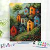 1pc Diy Paint By Numbers Kit Colorful Houses Coloring By Number Decor Art Diy Crafts By Numbers Acrylic Kits 40x50cm/16x20inch Without Frame
