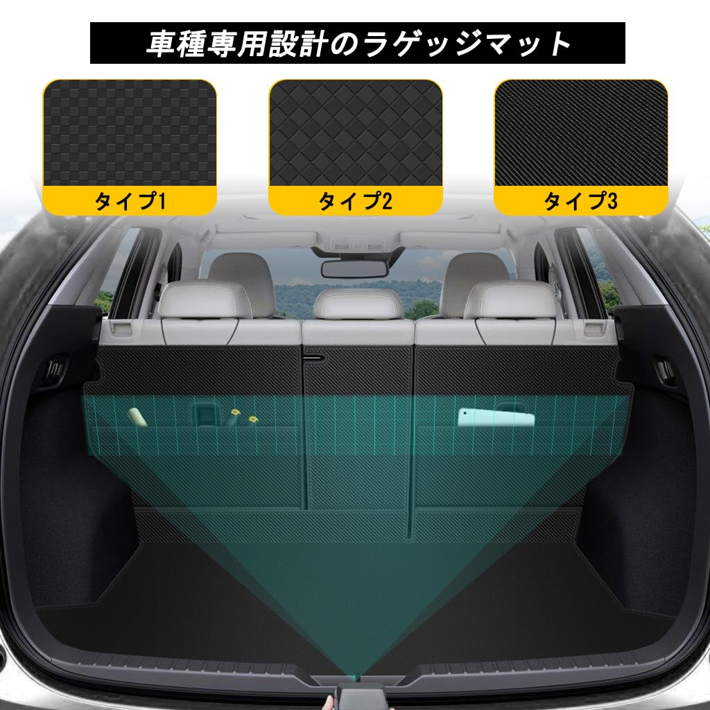 YORKNEIC Mazda Luggage Mat KF Series Trunk Mat Back Cover Car Model Specific Trunk Mat Rear Back Cover Synthetic Leather Material Cargo Mat Stain