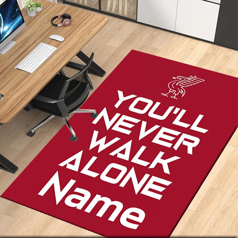 Custom Name Liverpool Football Club Printed Carpet Rug For Office Chair Living Room Bedroom Kitchen Room Decor Gifts