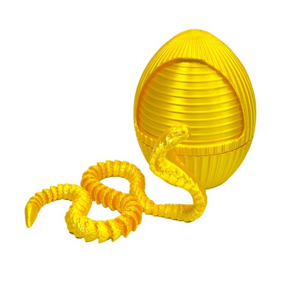 1 набор 3D-печатных фигурок в виде яйца змеи с подвижными суставами, игрушка-фиджет в виде вращающегося яйца змеи с шарнирной змеей внутри, украшение