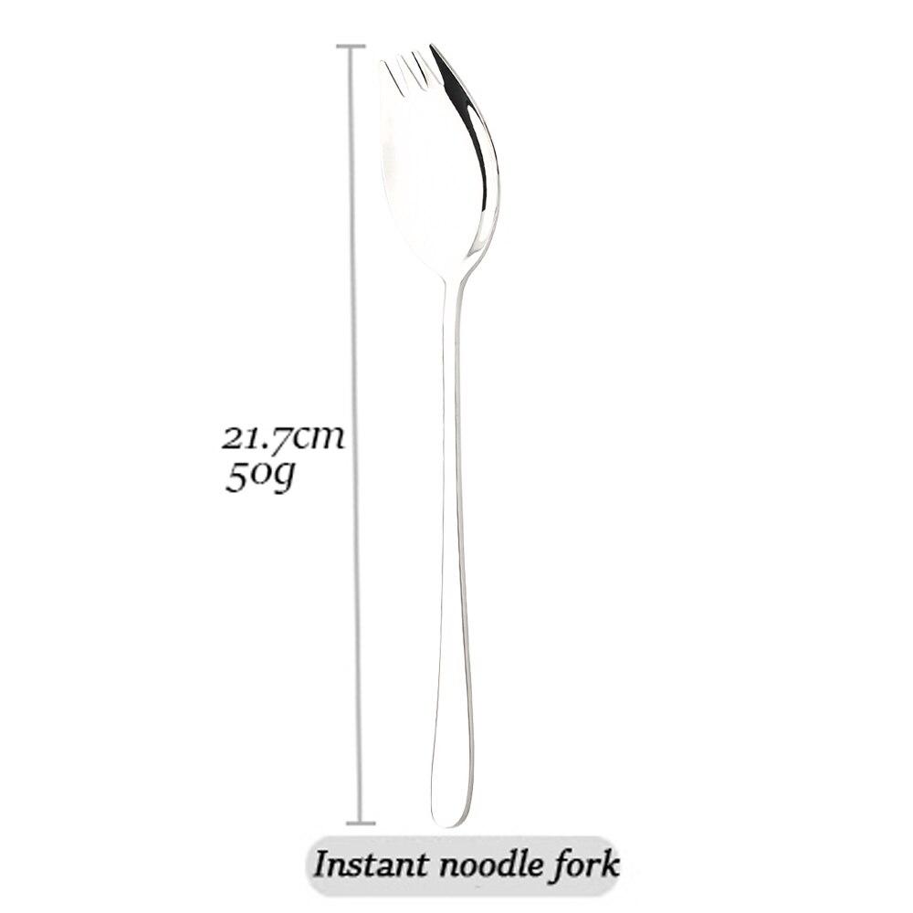 Gold 18/10 Stainless Steel Colorful Creative Design Kitchen Tableware Sporks Dessert Fork Spoon Noodles Salad Fruit Dinnerware