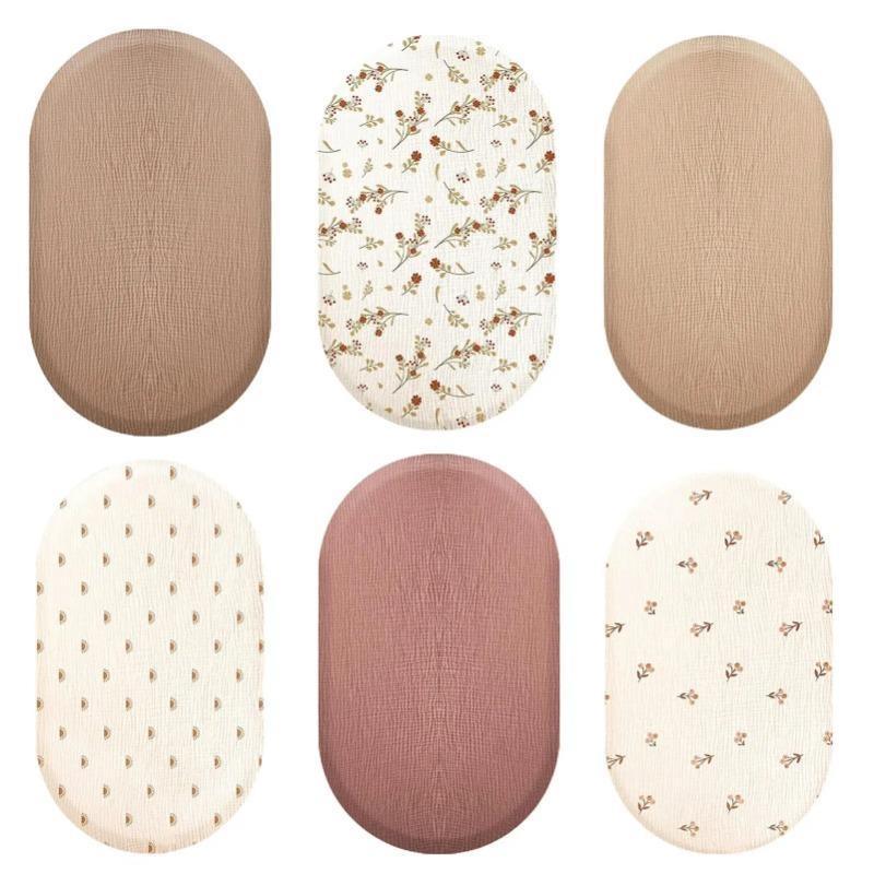 Унисекс Детские Муслиновые Простыни на Кроватку Простыня натяжная для матраса кроватки 32,3x16,9x3,9 дюйма Нейтральная Муслиновая Марлевая Простыня на Матрас Кроватки