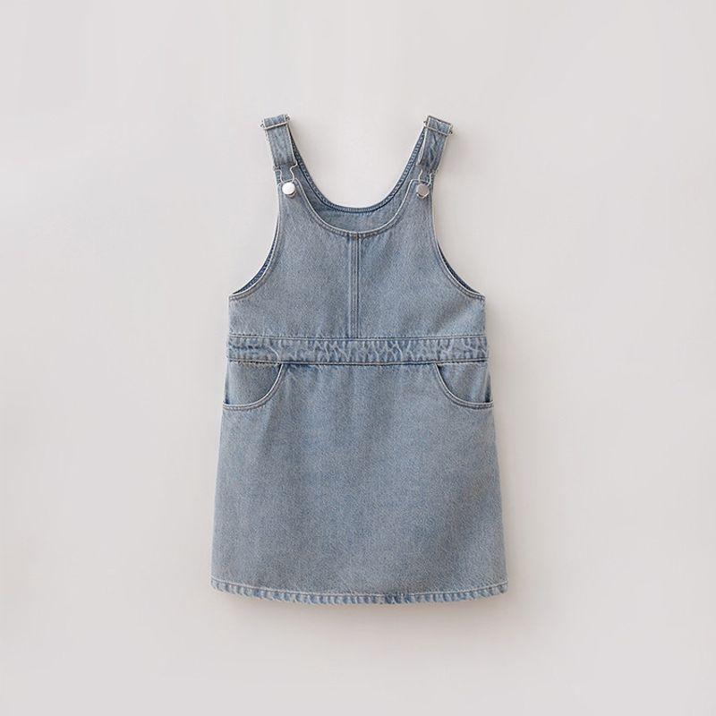 Mark Jenny Retro Denim Girls' A-Line Suspender Skirt Children's Dress Spring New Style 560202