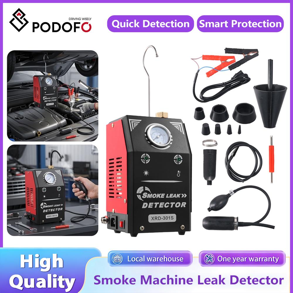 Podofo Automotive Smoke Machine Leak Detector Diagnostic Vacuum Tester for Pipe Leakage Car Engine Testing