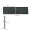 Double Side Lateral Privacy Screen Retractable Dimensions 6L X 1.80H M Polyester Anti UV Gray