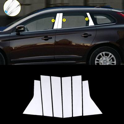 Для Volvo XC60 AU 2008-2017 хромированная накладка на стойку окна BC из нержавеющей стали, наклейка на центральную стойку автомобиля