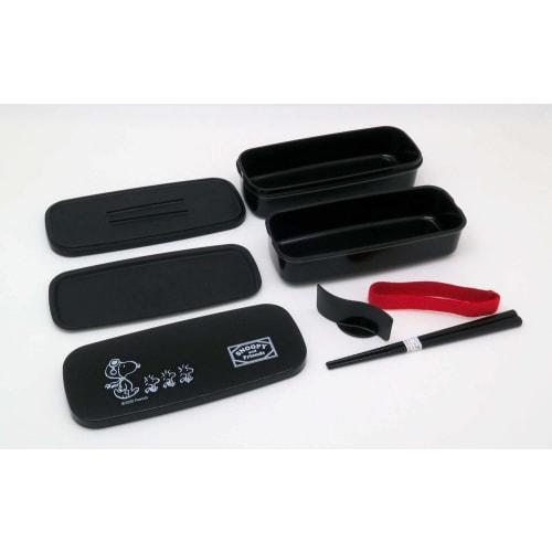 OSK Двухъярусный ланч-бокс Snoopy (черный) ПВ-28К