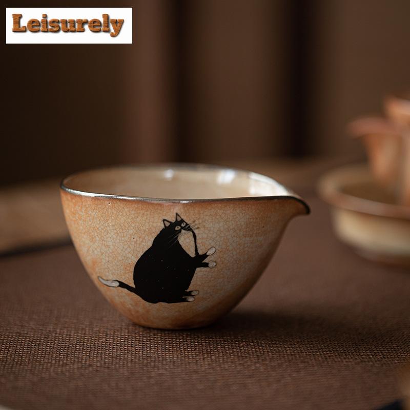 Японский кувшин для чая Zhiye Burn, сделанный вручную, традиционный домашний кубок Cha Hai, принадлежности для чайной церемонии Dahongpao