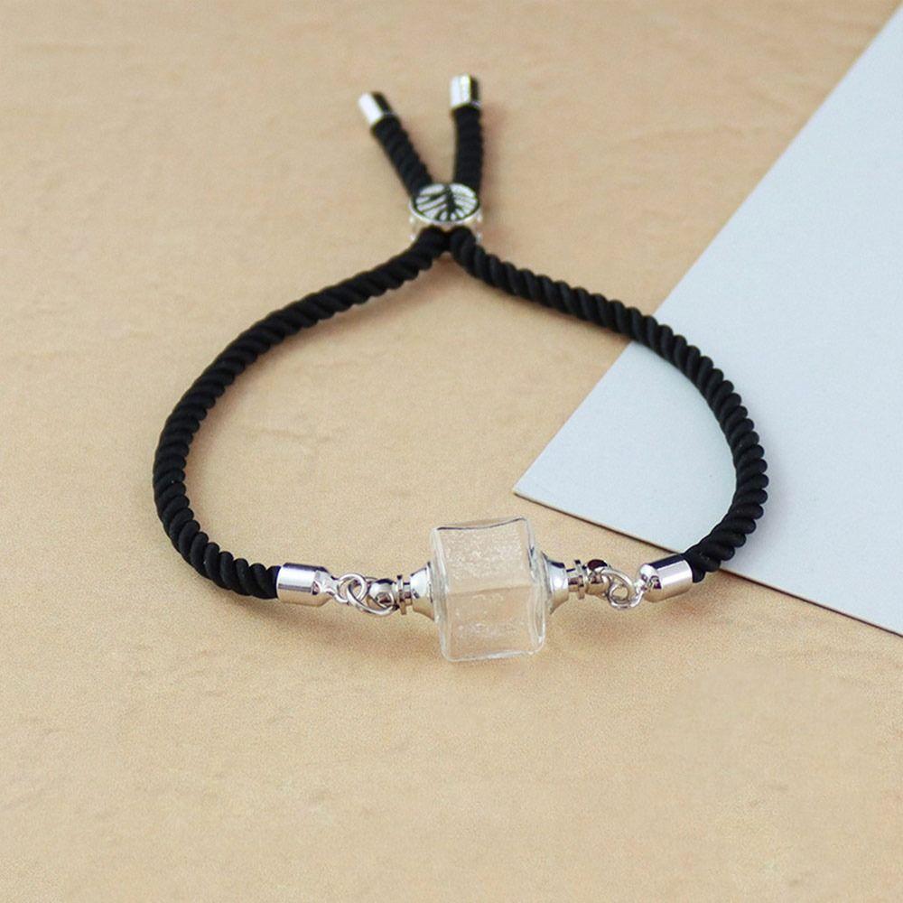 DIY Wishing Bottle Bracelet Multicolor Curve Cube Pendant Gift Vial Cord Bracelet
