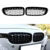 Black & Chrome Diamond Front Upper Grille For BMW 4 Series F32 F33 F36 F82 14-18