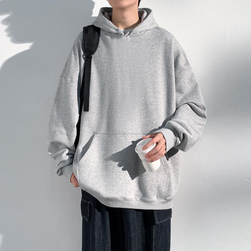 Осенняя новая мужская модная шапка-толстовка махровая однотонная рубашка с пустым дном пара толстовка с капюшоном