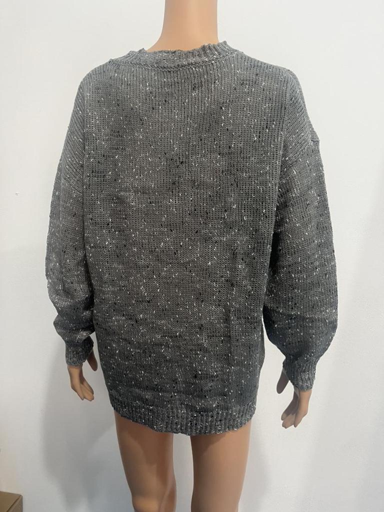 Women's Casual Long Sleeve Polka Dot Knit Sweater