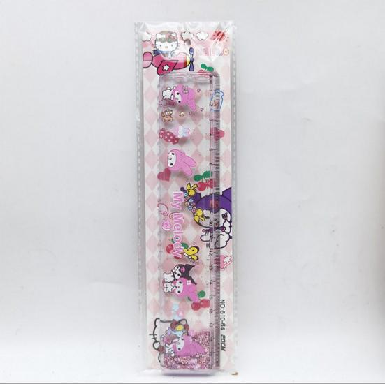 Super Mario Glitter Ruler - Cute 20cm Student Stationery