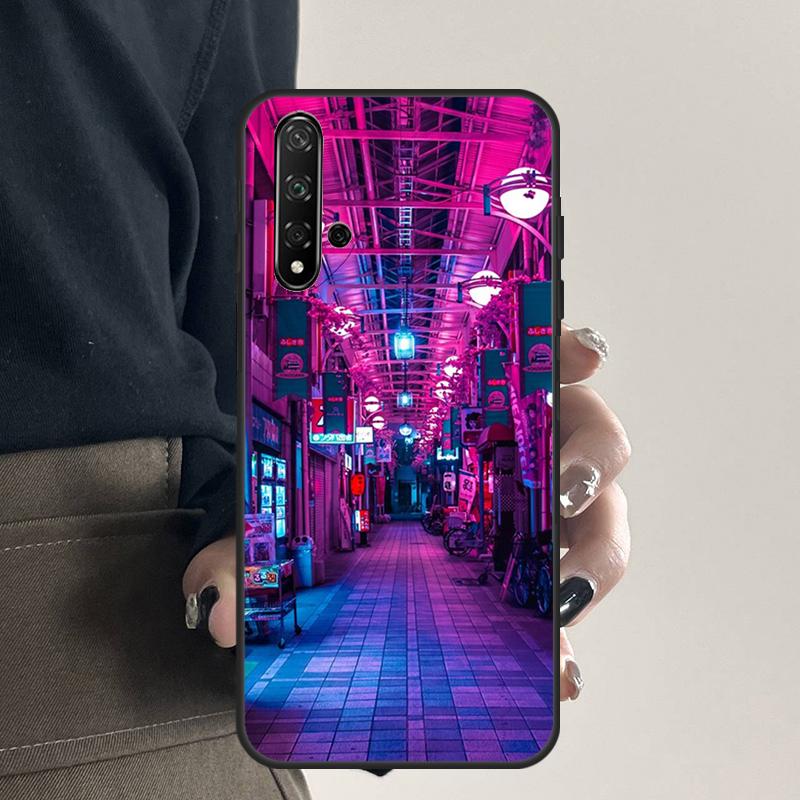 Japanese Night City Aesthetic For Huawei Nova 12i 11i 8i 12s 9 10 SE Y91 Y90 Y60 Y70 Y72 Y61 P20 P40 P30 Lite P60 Pro Case