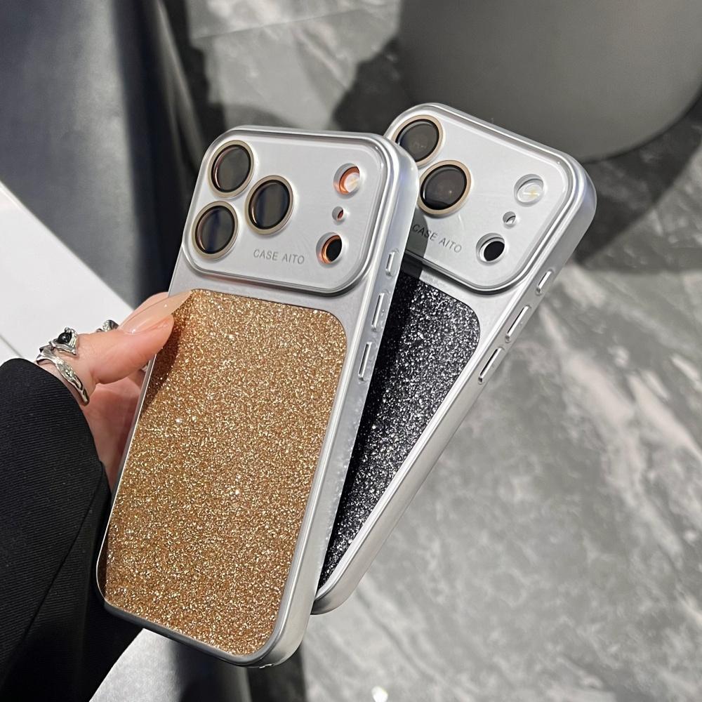 Чехол-бампер с блестками и бриллиантами 'Аврора' для iPhone 17 16 15 14 Pro Max, кристальный, с большим окном для защиты линз, полный бампер