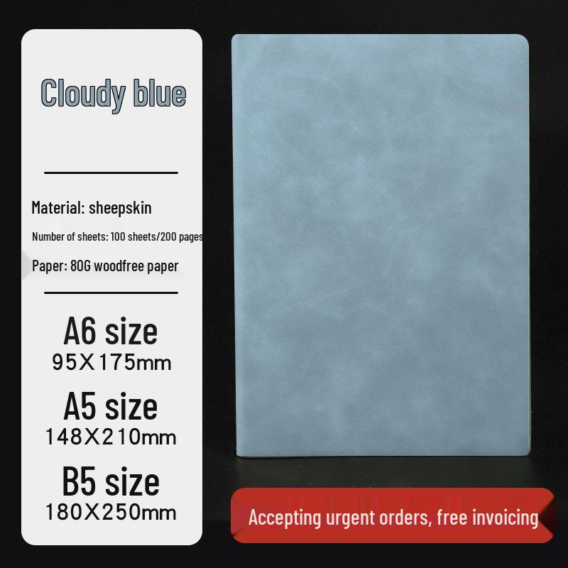 Блокнот A5 из мягкой овчины с петлей для ручки и персонализацией логотипа - Толстый журнал для деловых встреч