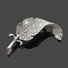 Women's Fashion Leaf Silver Tone Rhinestone Wedding Gift Brooch Pin