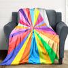 1pc Rainbow Stripes Blanket, Lightweight Flannel Blanket for Sofa, Bed, Travel, Camping, Living Room, Office,136