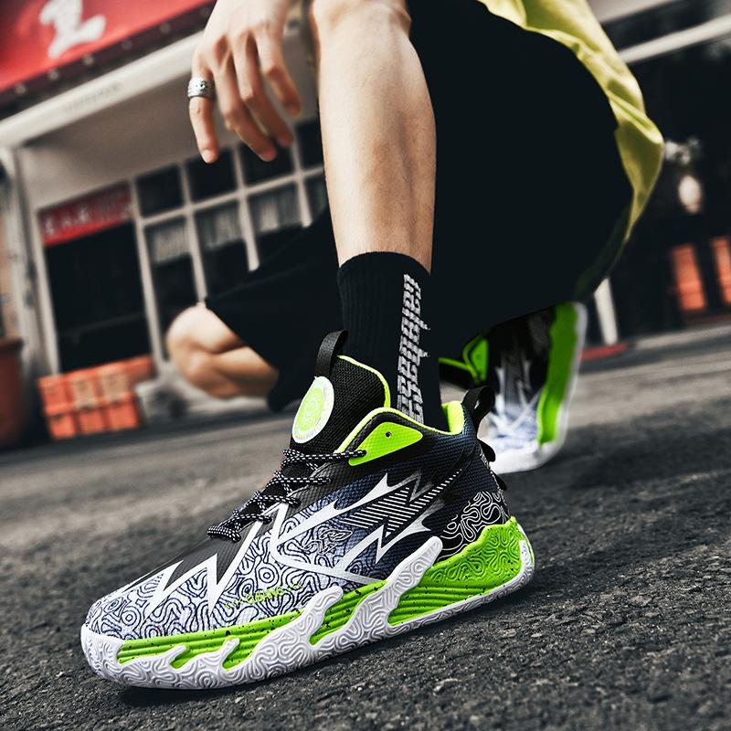 Mandarin Duck Basketball Shoes New Middle School Students Trend High-top Sports Shoes Youth Outdoor Sports Shoes Men