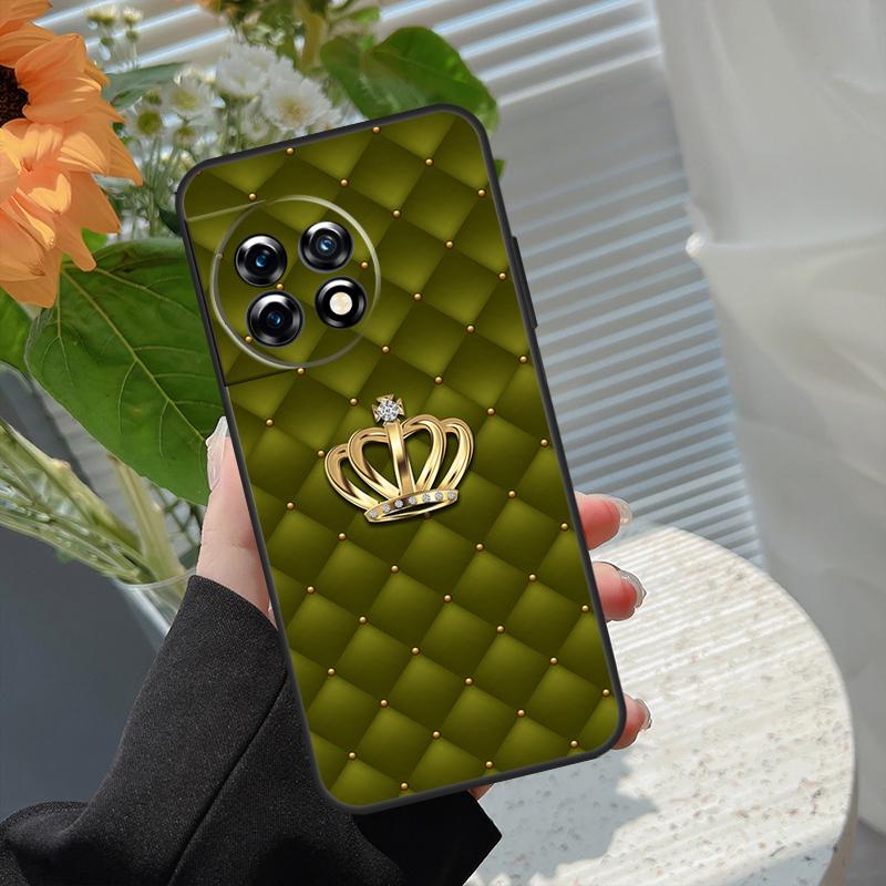 Quilted Texture Sofa Pattern Crown Case For OnePlus 10 Pro 15 13 12 11 13T 15R 13R 10R 10T 8T Nord CE 5 4 2 3 Lite N20 N30 Cover