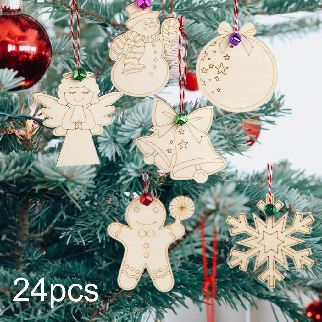 Unfinished Wood Cutouts Christmas Decoration DIY Crafts Pendants Embellishments