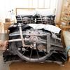 Steam Engine Duvet Cover Set Transportation Old Train King Queen Full Size Polyester Bedding Set for Teen Boys Adult Living Room