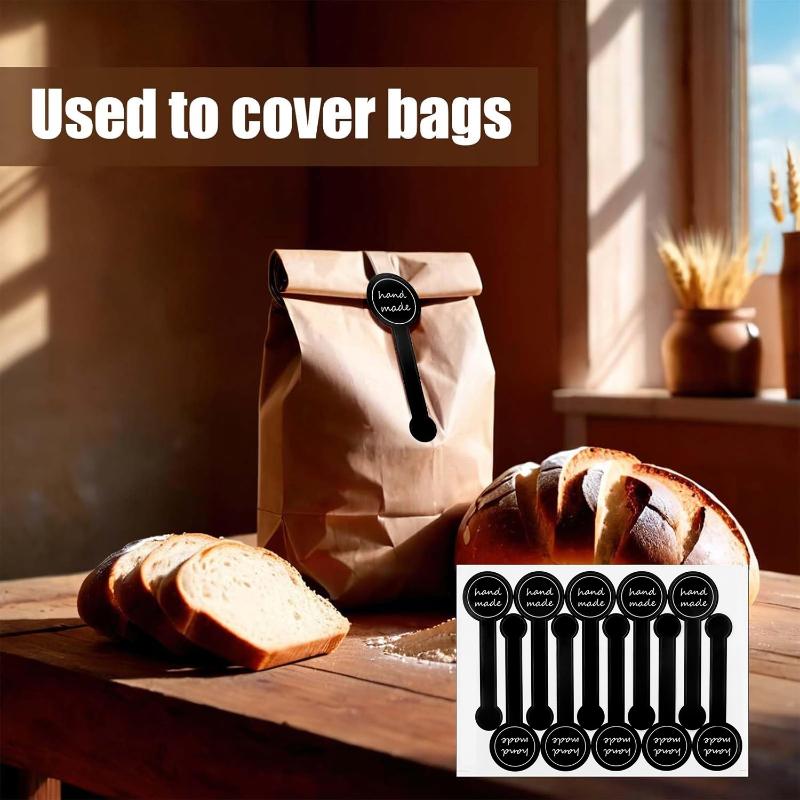 10 Sheets Long Style Self-Adhesive Sticker Cake Packaging Sealing Label Package Box Decoration Diy Tamper-Proof Stickers