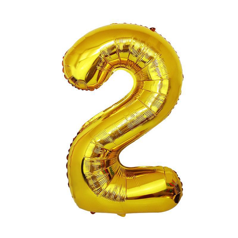 32-дюймовые золотые и серебряные цифровые фольгированные шары для украшения вечеринки - Американский стиль