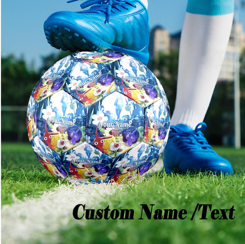 Custom Text Size 5 Soccer Ball, Standard Match Football For OutdoorPikmin