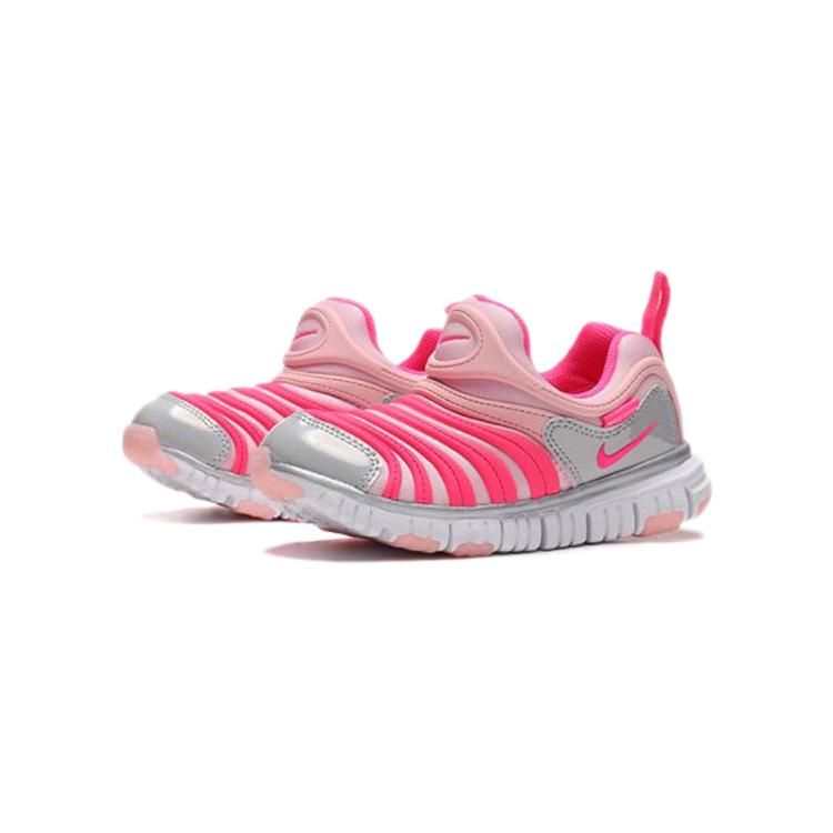 Nike Dynamo Free Slip Resistant Cushioning Low top Running Shoes White Pink Children Aged 3 7 Years Old CI1187-686