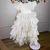 Girls' White Puffy Princess Dress - Flower Girl Wedding Long Gown